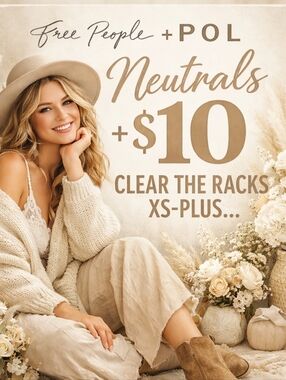 ☮️FREE PEOPLE,POL,NEUTRALS+$10 CLEAR THE RACKS XS-PLUS☮️